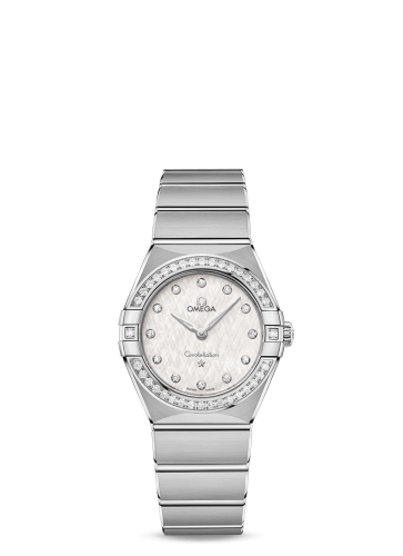 Omega Constellation Manhattan 28 Quartz Stainless Steel / Silver Silk-Diamond / Diamond